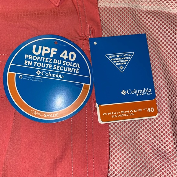 🆕 Salmon Rose Colored Columbia Performance Fishing Gear Shirt - Picture 9 of 11